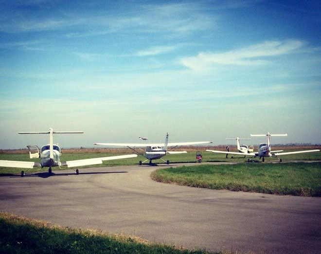 Training planes from Linx Aviation lined up on the tarmac, ready for the next batch of aspiring pilots.